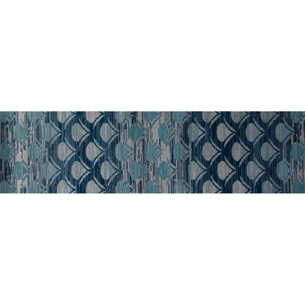 Art Carpet 2 X 8 Ft. Seaport Collection Waves Woven Area Rug, Blue 841864117170